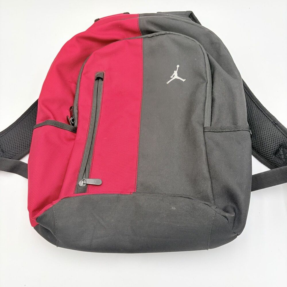 NIKE JORDAN Backpack Gray Pink Jumpman Laptop School Travel Bag